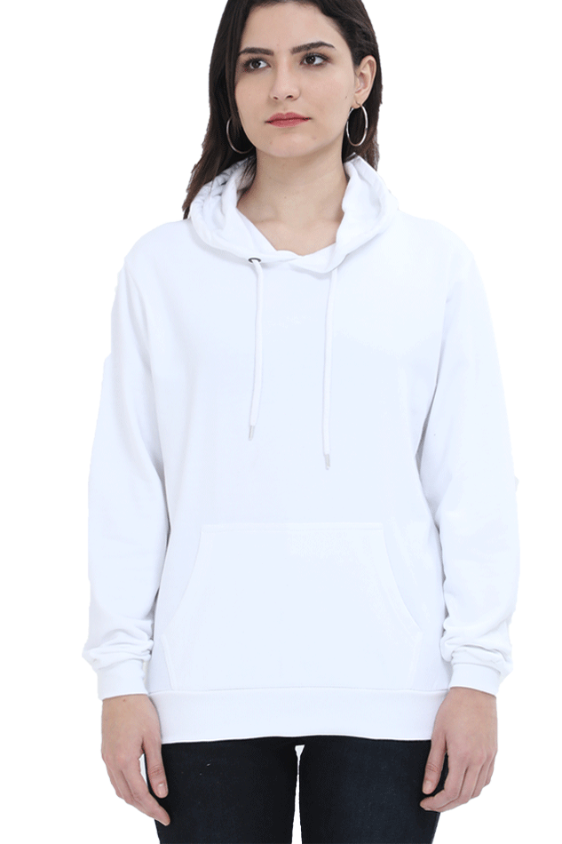 Women's White "Jingle all the way" Graphic Printed Hoodie