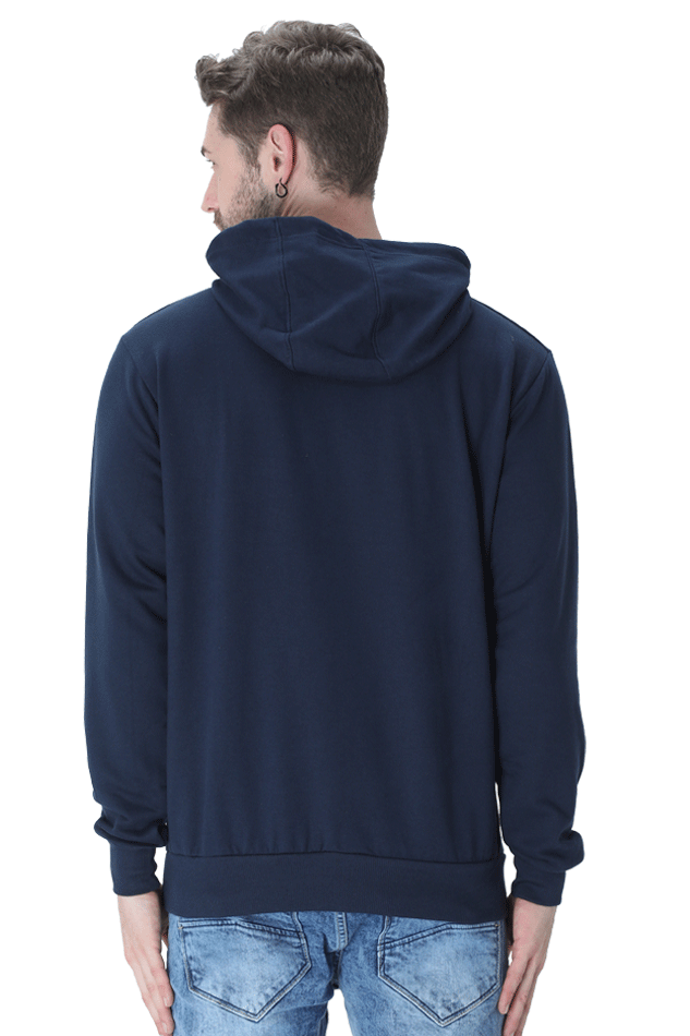 Men's Navy Blue "Rider by Passion" Graphic Printed Hoodie