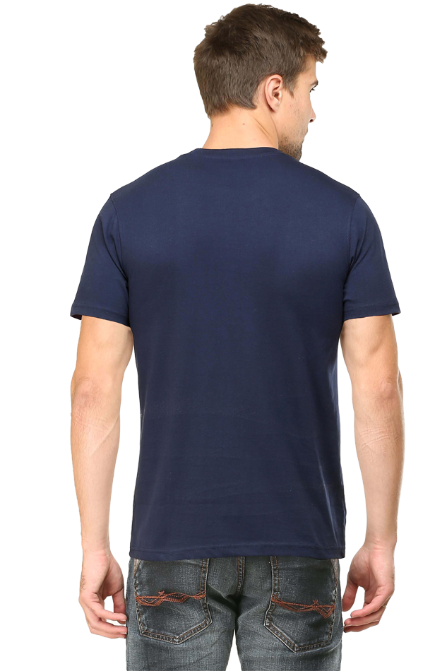 Men's Navy Blue "Ride by Passion, Rebel by Choice" Graphic Printed Classic Round Neck T-shirt