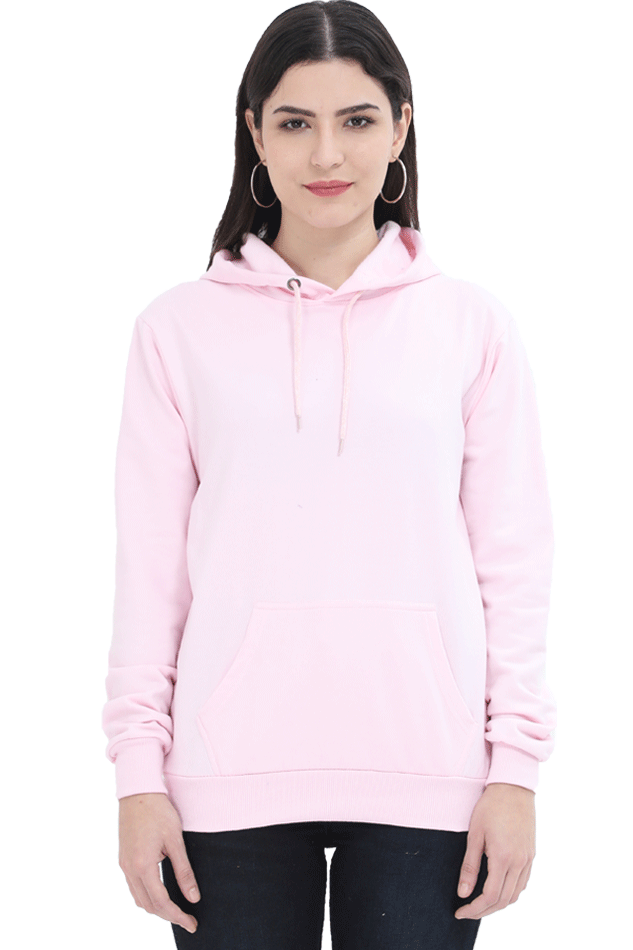 Women's Baby Pink "Be Like a Panda" Graphic Printed Hoodie