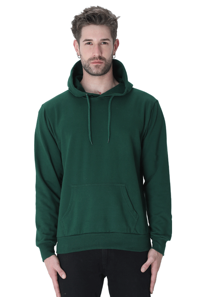 Men's Bottle Green Color "Full Stack Dreamer" Graphic Printed Hoodie