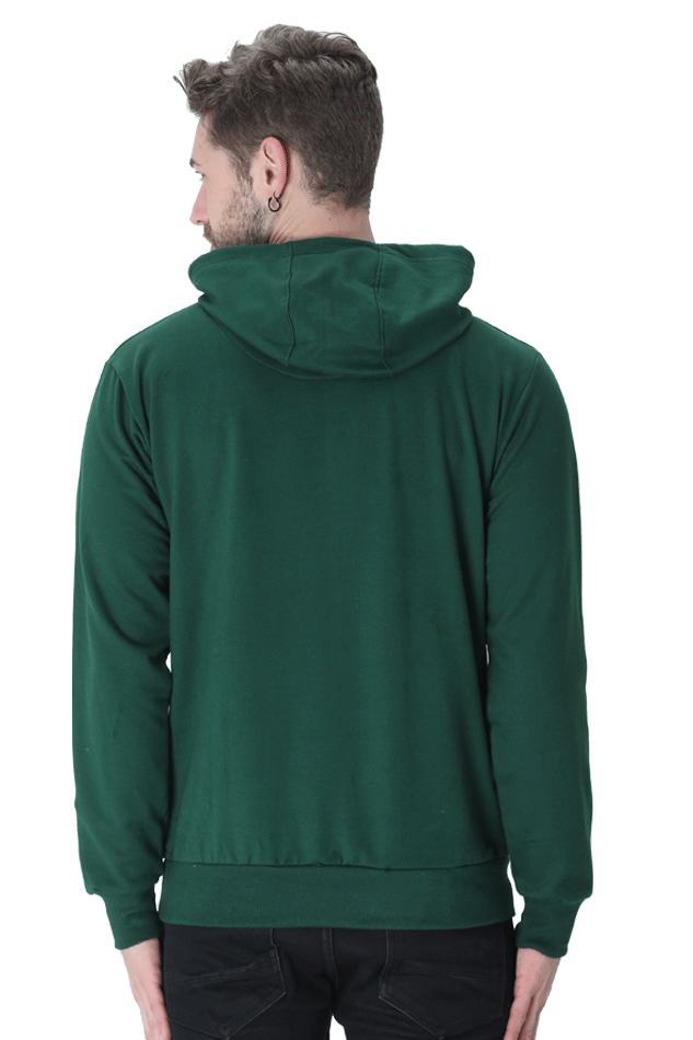 Men's Bottle Green Color "LIMITLESS" Graphic Printed Hoodie