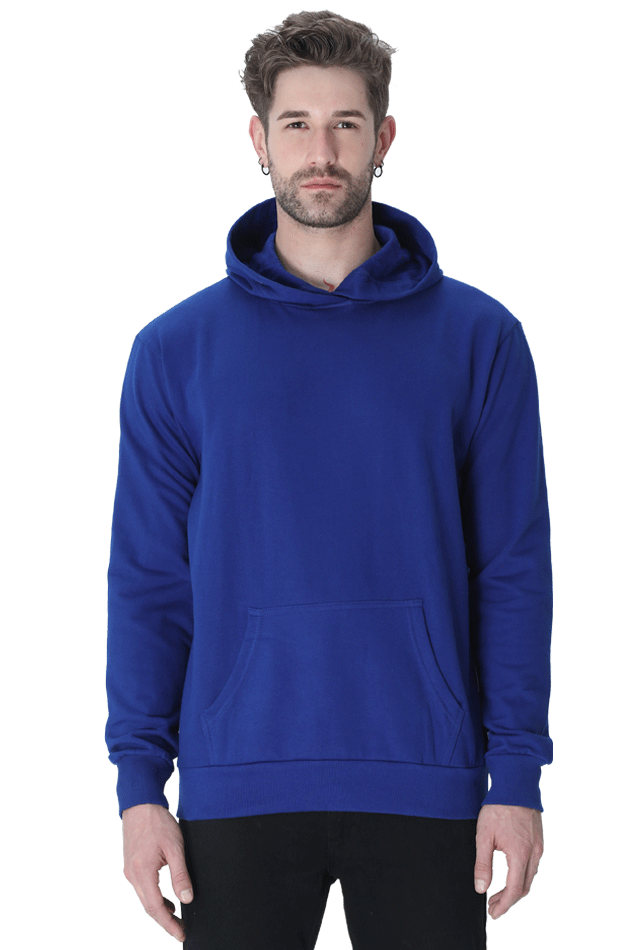 Men's Royal Blue "Good Vibes Only" Graphic Printed Hoodie